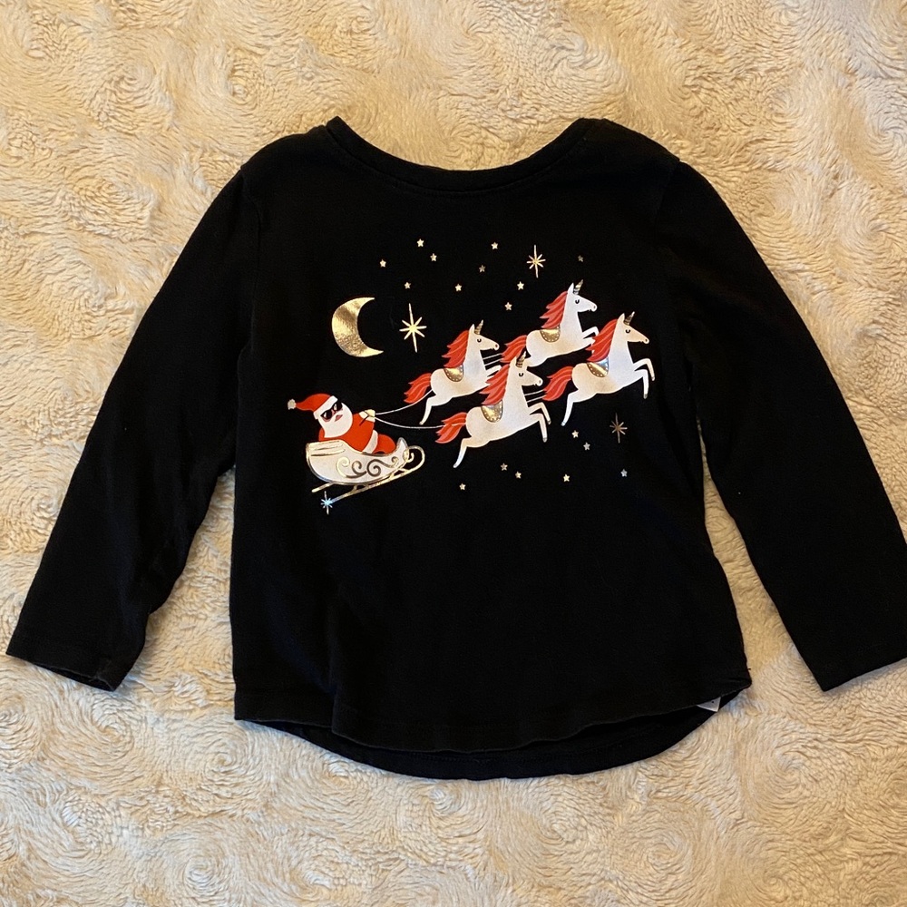 Cool Santa Unicorn Sleigh Long sleeve T-shirt